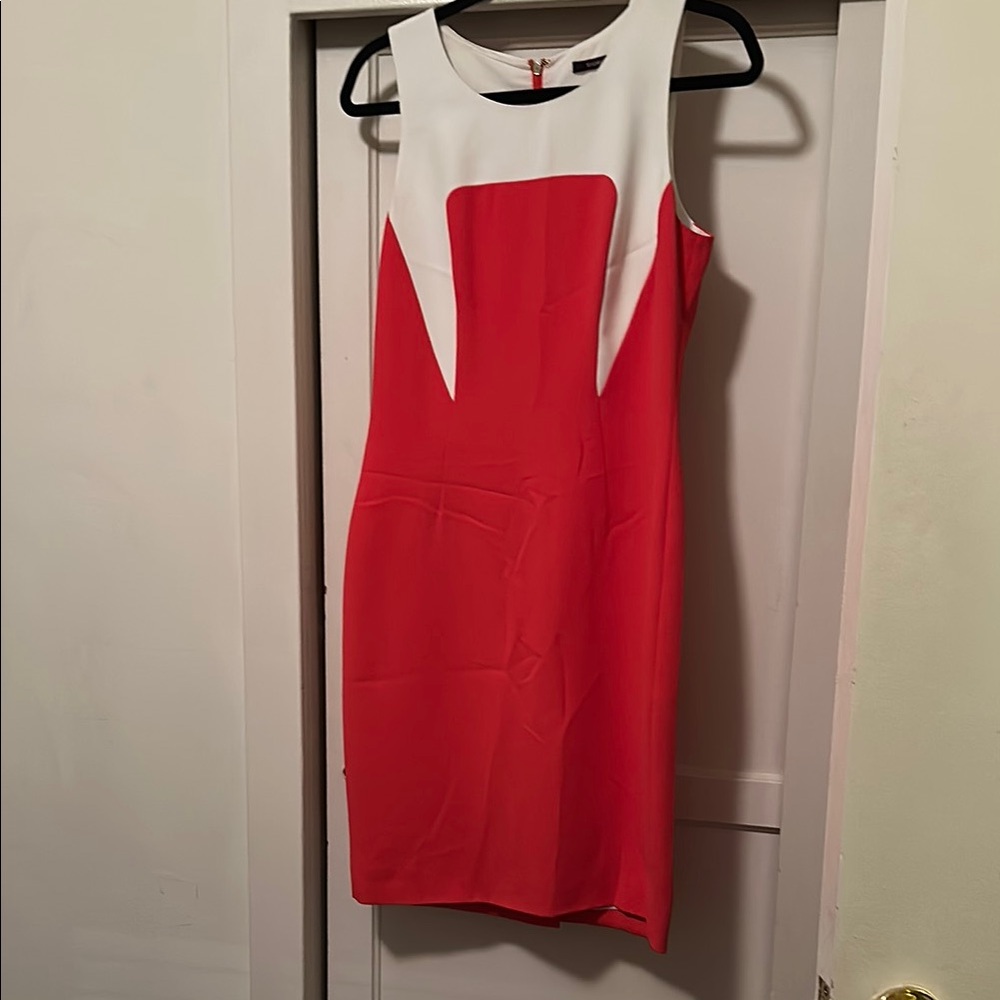 RACHEL Rachel Roy Red and White Midi Dress
